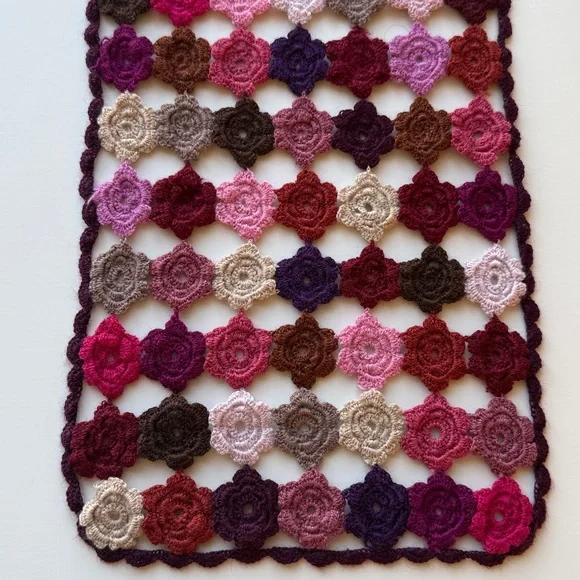 Sophie Digard Multicolor Wool Floral Crochet Scarf OS - Picture 5 of 11